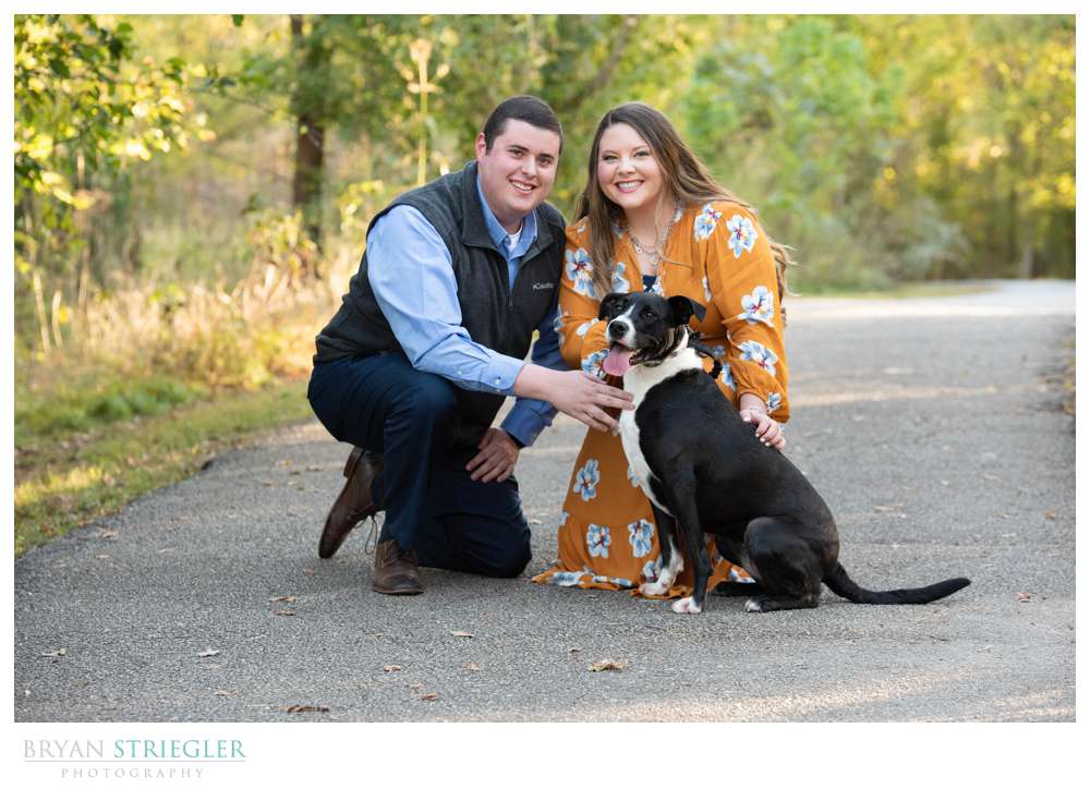engagement photo with dog